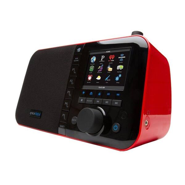 Grace Digital Mondo Wireless Internet Radio with Color Display - Red