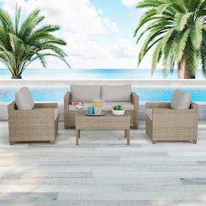 Maui 5-Piece Metal Patio Conversation Set with Hazel Cushions