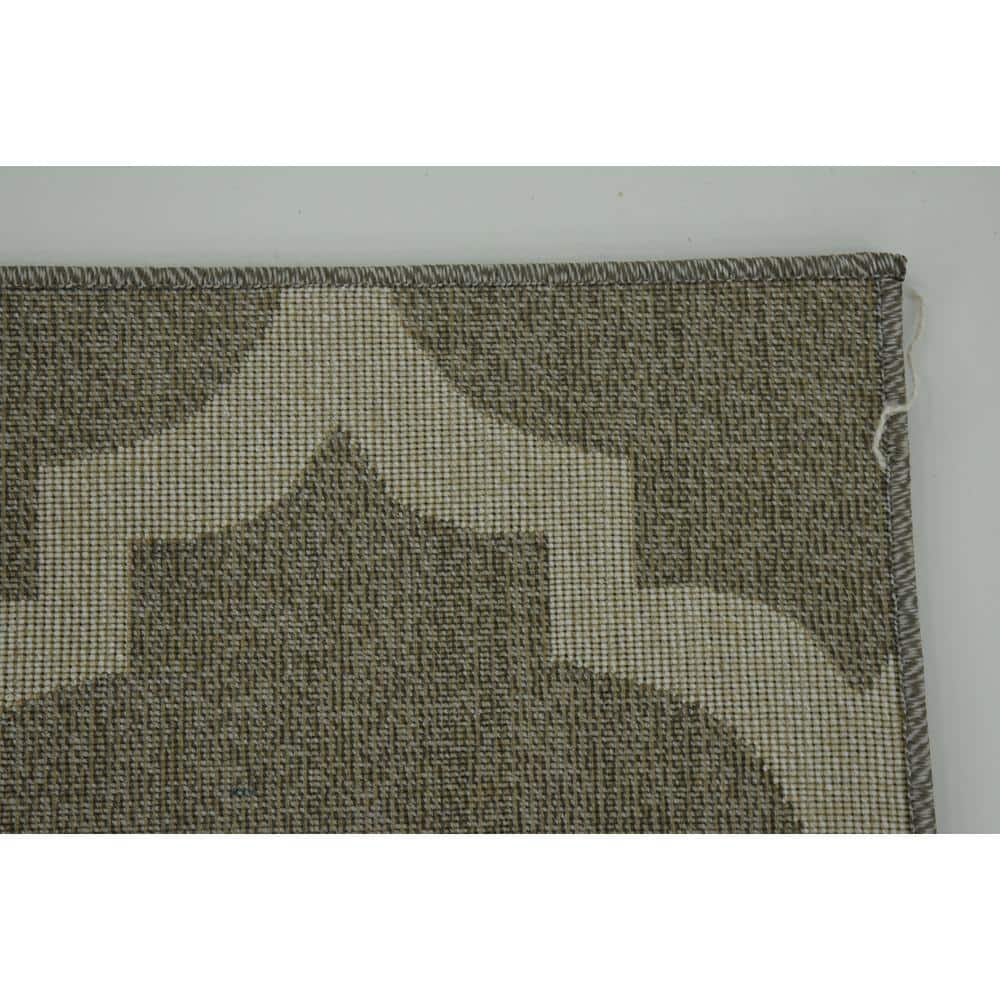 Elegant Dark Grey Trellis Square Washable Rug