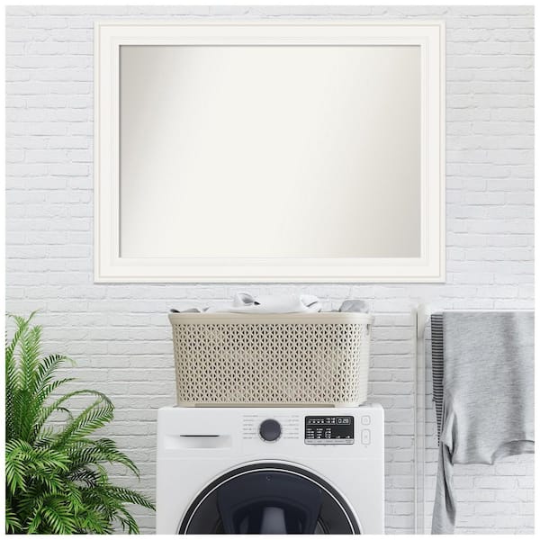 Amanti Art Ridge White 43.5 in. W x 32.5 in. H Non-Beveled