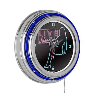 Shadow Babes Blue D Series Lighted Analog Neon Clock