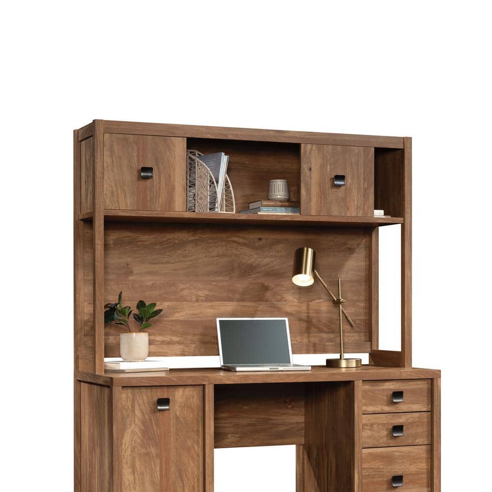 60" Sindoori Mango MDF Desktop Hutch with Sliding Doors
