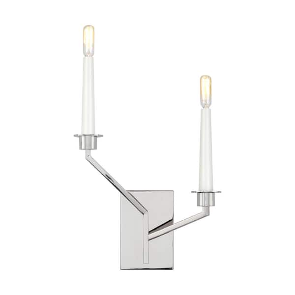 Generation Lighting ED Ellen DeGeneres Crafted by Generation Lighting Hopton 4.75 in. Polished Nickel Left Double Sconce