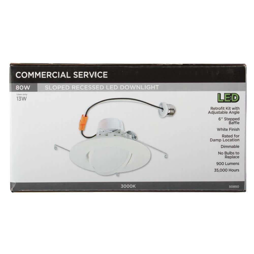 Sleek White Aluminum 7.28" LED Recessed Lighting Kit for Indoor/Outdoor