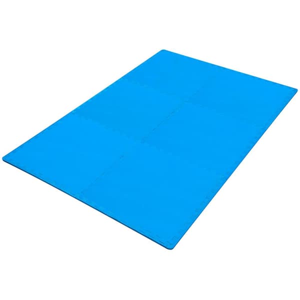 PROSOURCEFIT Thick Exercise Puzzle Mat Blue 24 in. x 24 in. x 0.75 in. EVA  Foam Interlocking Anti-Fatigue (6-pack) (24 sq. ft.) ps-2998-extp-blue -  The Home Depot