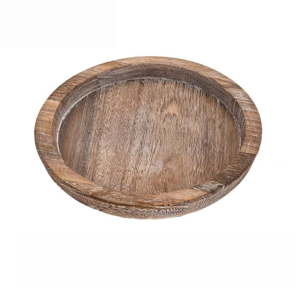 Wooden Tray with Round, Decorative, Vintage, and Rustic Farmhouse for Coffee Table, Candle Holding, and Serving (1-Pack) price history on PriceWatchPro