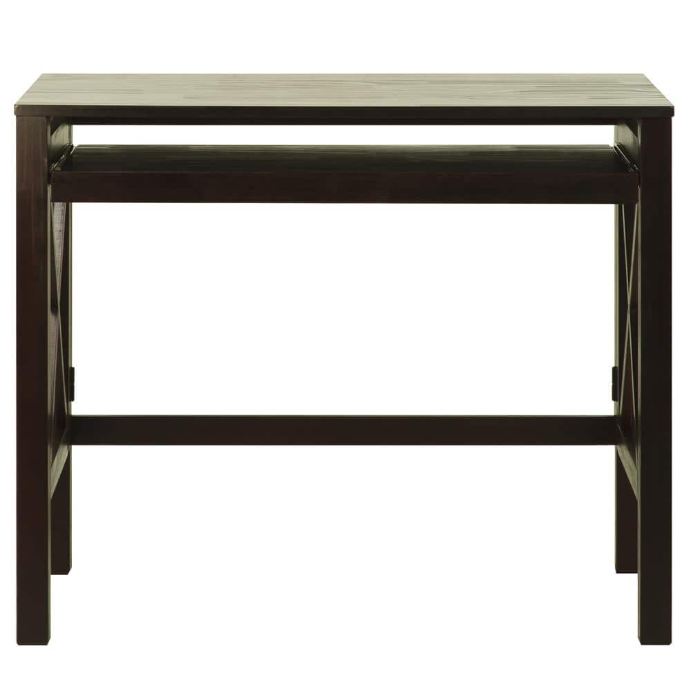 Montego Espresso Foldable Desk with Slide-Out Keyboard Tray