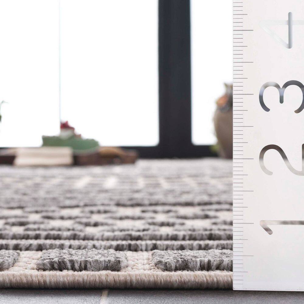 Gray Geometric Easy Care Stain-Resistant Runner Rug 2'3" x 8'