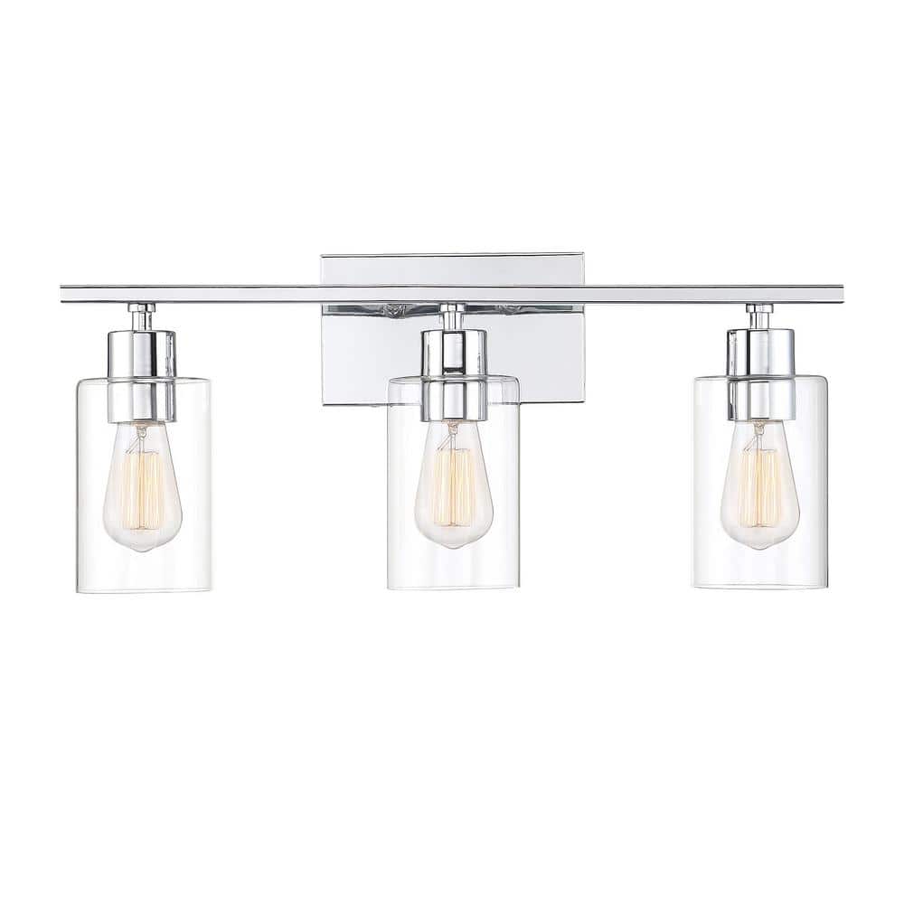 Lambert 3-Light Polished Chrome Bathroom Vanity Fixture