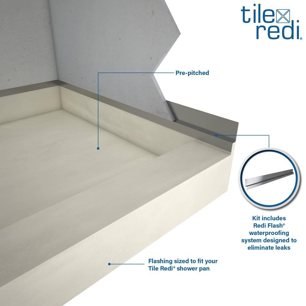Brushed Nickel 60" x 42" Rectangular Shower Pan with Bench