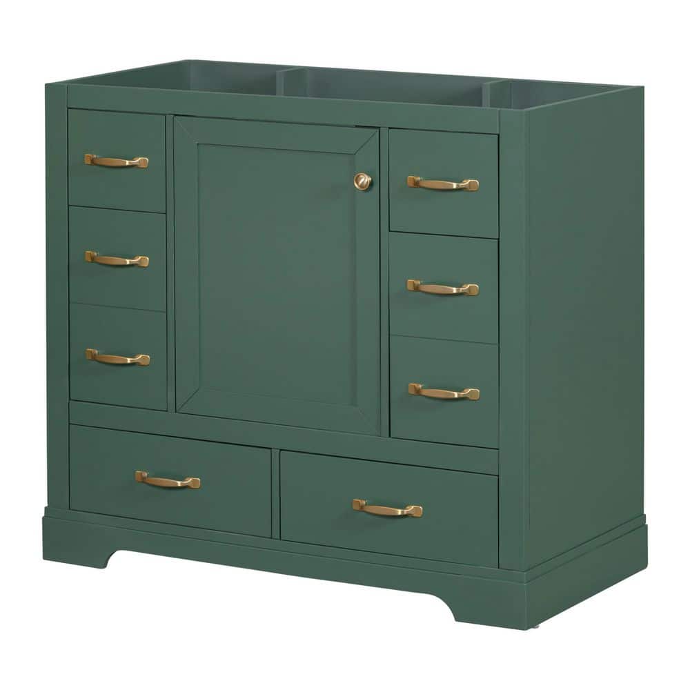 Grace 35.50 in. W x 17.90 in. D Bath Vanity Cabinet without Top in Green, including Drawers and Adjustable Shelf price history on PriceWatchPro