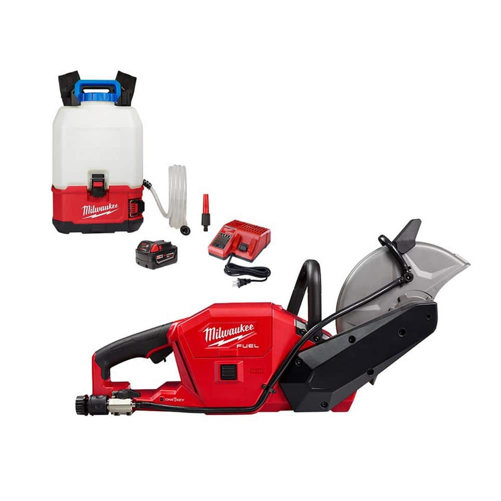 Milwaukee M18 FUEL ONE-KEY 18V Lithium-Ion Brushless Cordless in. Cut Off  Saw with Switch Tank Backpack Water Supply Kit 2786-20-2820-21WS The Home  Depot