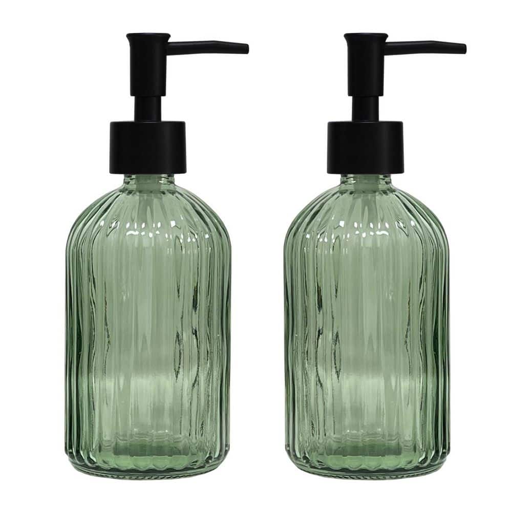 2-Pack 13.5 oz. Glass Soap Dispenser Set with Black Pump, Refillable Soap Dispenser, Hand and Dish Soap Bottle price history on PriceWatchPro