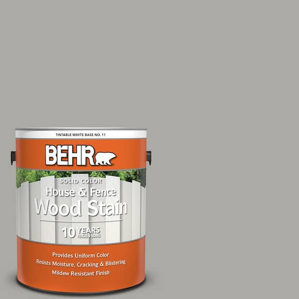 BEHR 1 gal. #6694 Silver Gray Solid Color House and Fence Exterior Wood Stain