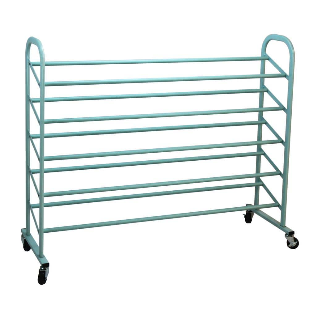 Oceanstar 34.5 in. H 20-Pair 5-Tier Blue Metal Shoe Rack