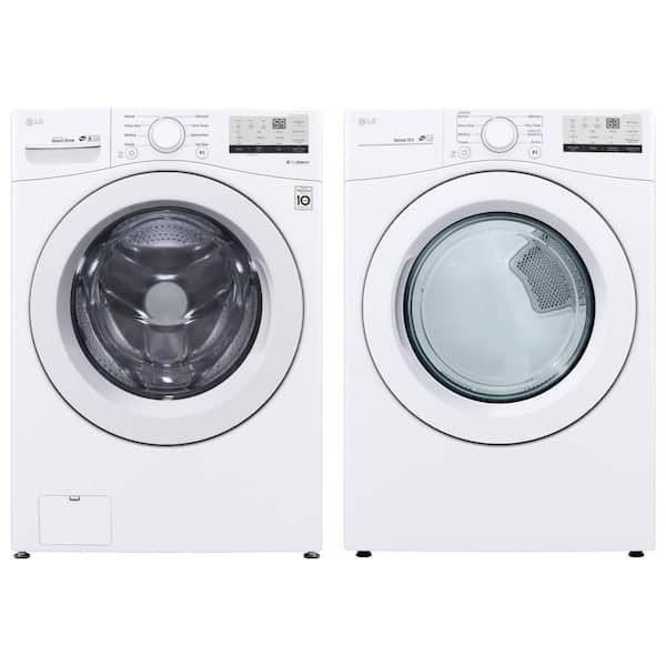 4.5 Cu. Ft. White Front Load Washer with Coldwash and 7.4 Cu. Ft. Vented Electric Dryer with Sensor Dry set