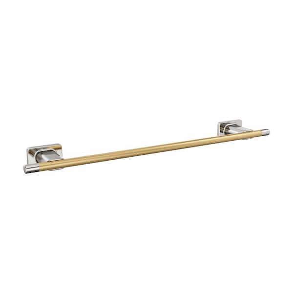 Esquire 18 in. Wall Mounted Towel Bar in Polished Nickel/Champagne Bronze