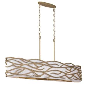 Branch Reality 10-Light Ashen Gold Island Chandelier for Dining Room and No Bulbs Included