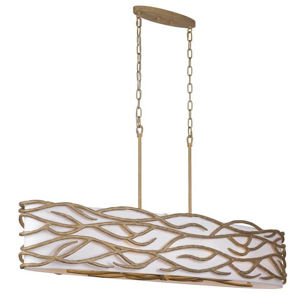 Minka Lavery Branch Reality 10-Light Ashen Gold Island Chandelier for Dining Room and No Bulbs Included