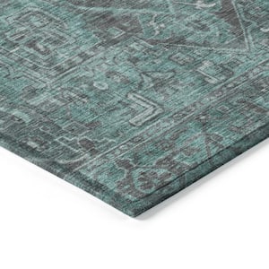 Chantille ACN571 Turquoise 10 ft. x 14 ft. Machine Washable Indoor/Outdoor Geometric Area Rug