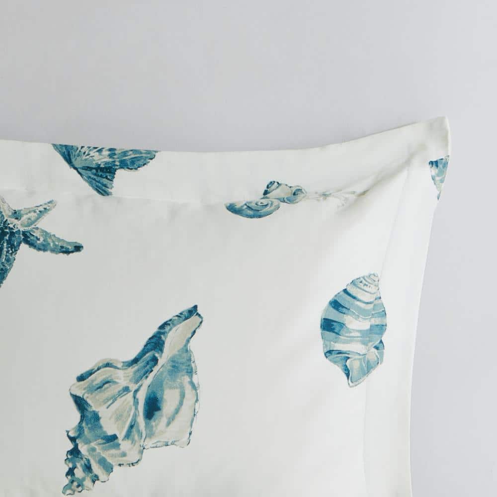 Twin Nautical Blue and White Cotton Sham Set