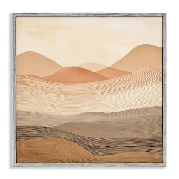 Stupell Industries Layered Sand Dunes by Irena Orlov Gray Framed Nature Giclee Art Print 24 in. x 24 in.