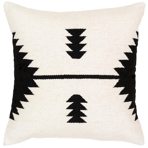Viking White Graphic Polyester 20 in. x 20 in. Throw Pillow