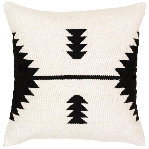 Livabliss Viking White Graphic Down 20 in. x 20 in. Throw Pillow