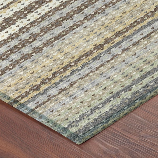 Chantille Machine Washable Indoor/Outdoor Abstract ACN2823 Coffee 3 ft. x 4 ft. Area Rug