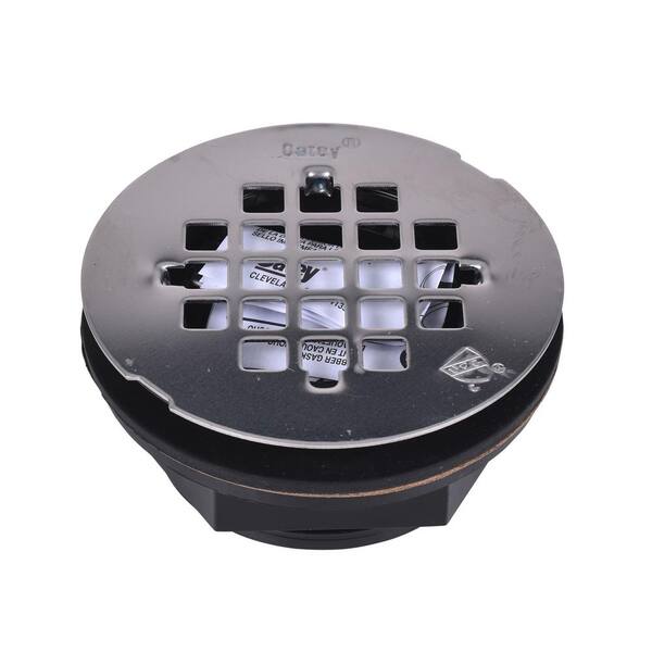 Oatey Round No Caulk Black Abs Shower Drain With 4 14 In Round Snap