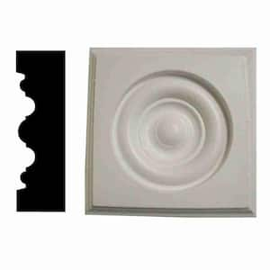 1 in. x 3-1/2 in. x 3-1/2 in. Pine Primed Rosette Corner Block Moulding