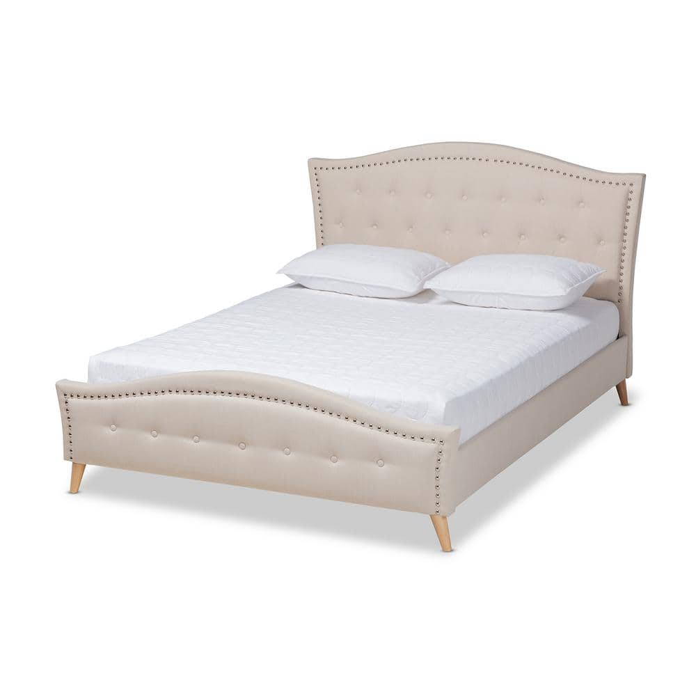 Baxton Studio Felisa Beige King Platform Bed 156 9507 HD The