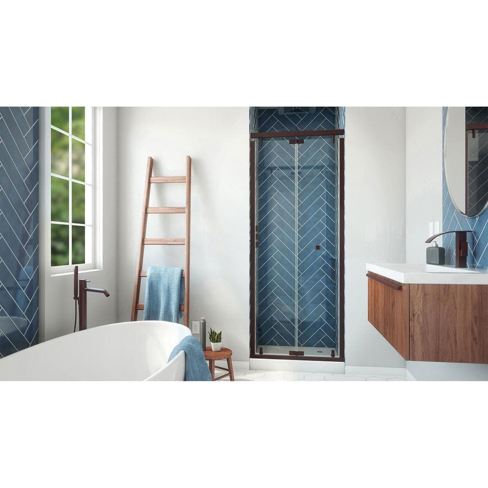 Butterfly-S Oil Rubbed Bronze Semi-Frameless Bi-Fold Shower Door