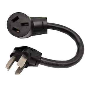 1 ft. 10/3 3-Wire 30 Amp 125/250-Volt Dryer 3-Prong 10-30P Plug to 50 Amp 10-50R Range/Oven/Dryer Adapter Cord