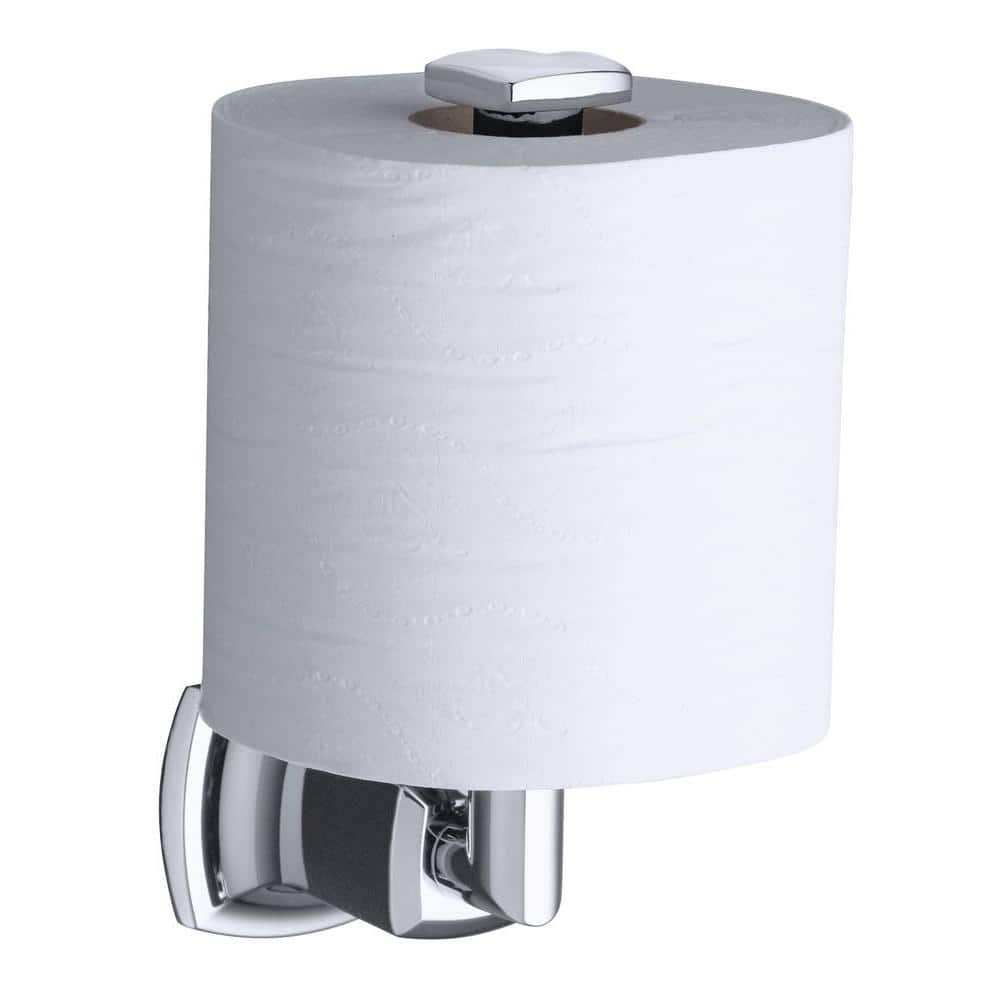 Kohler K-23289-CP Polished Chrome Square Vertical Toilet Paper Holder