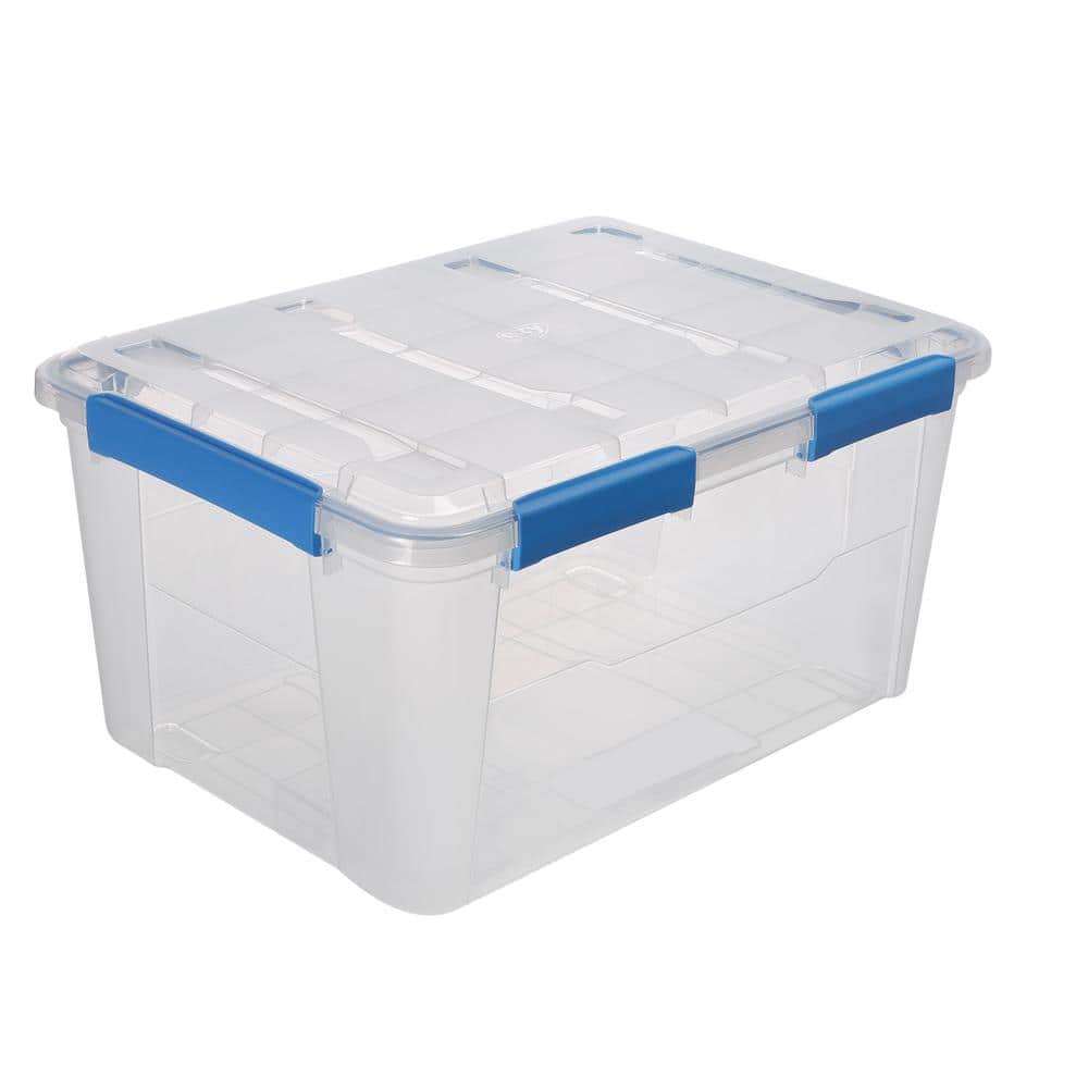 Ezy Storage 75L/79.3Qt Waterproof Clear Latch Tote IP-67 FBA34064