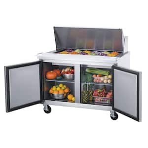 48.125 in. W 11.47 cu. ft. 2-Door Commercial Food Prep Table Refrigerator with Mega Top in Stainless Steel