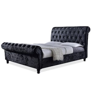 Castello Black Queen Upholstered Bed