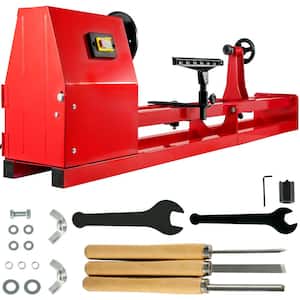 14 in. x 40 in. Wood Lathe Variable Speed with 3 Chisels Perfect for High Speed Sanding and Polishing of Finished Work