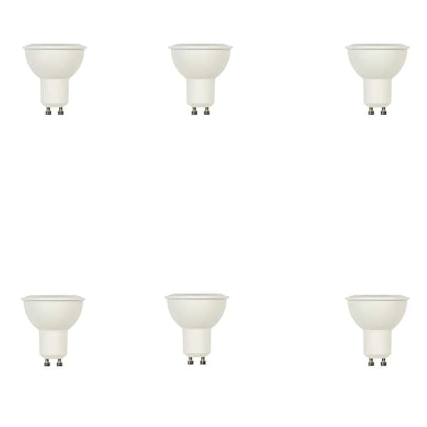 Luxrite MR16 LED Dimmable Spot Light Bulb 6.5W 50W Equivalent 3000K Soft  White, 500 Lumens, GU5.3, 6-Pack 