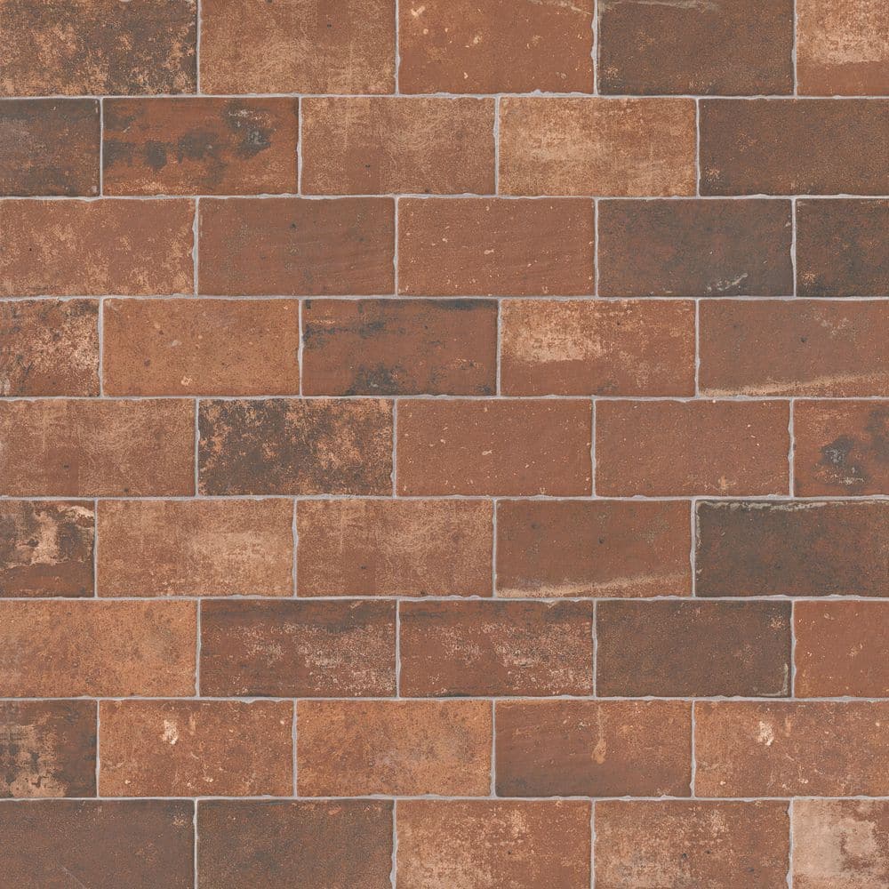 MSI Capella Red Brick 5 in. x 10 in. Matte Porcelain Floor and