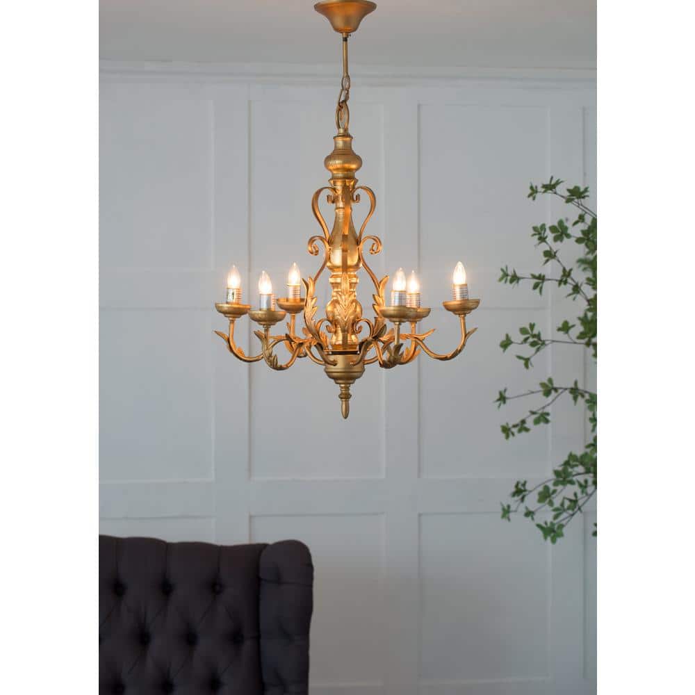 Vintage Elegance Swag-Style Crystal Candle Chandelier in Gold