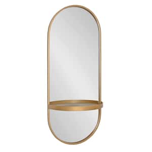 Estero 16.00 in. W x 38.00 in. H Gold Oval MidCentury Framed Decorative Wall Mirror