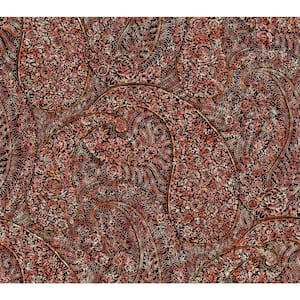 60.75 sq.ft. Red Kashmir Dreams Paisley Wallpaper