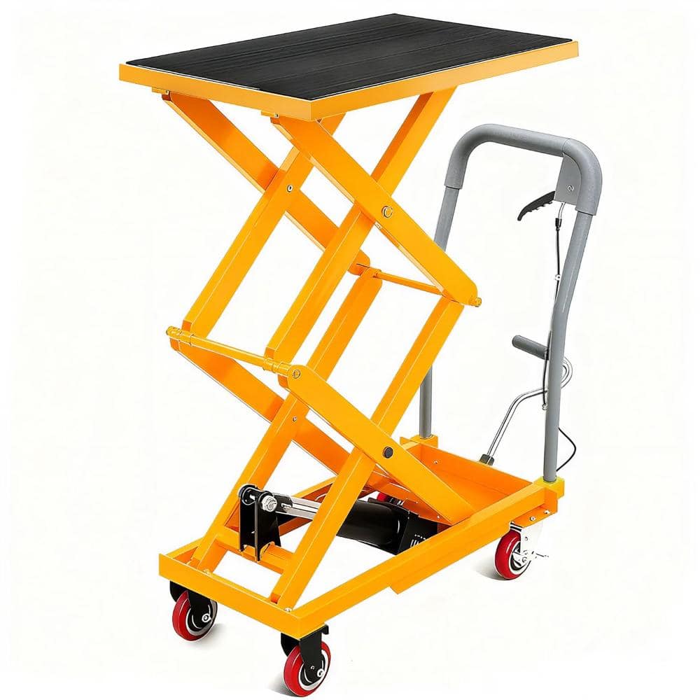 "Hydraulic Lift Table Cart, 330lbs Capacity 50"" Lifting Height, Manual Single Scissor Lift Table with Non-Slip Pad" price history on PriceWatchPro