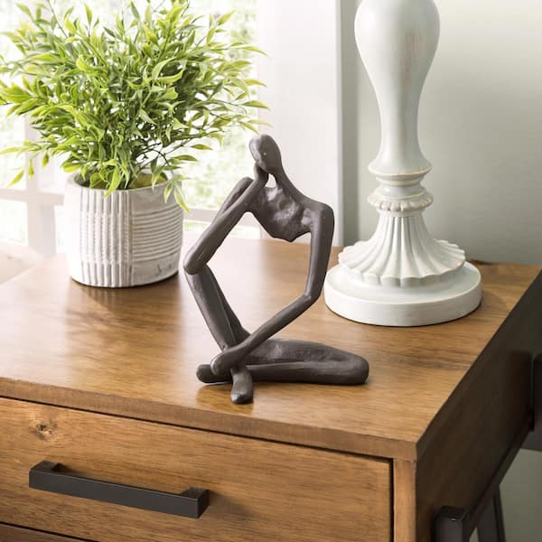 DANYA B 7.75 in. Modern Thinking Man Iron Sculpture