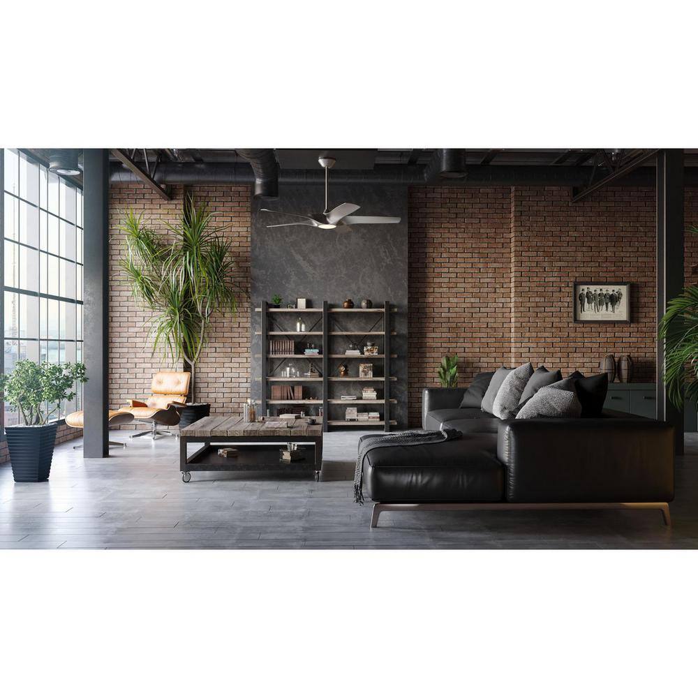 60-Inch Nickel Smart Ceiling Fan with LED Light and Remote