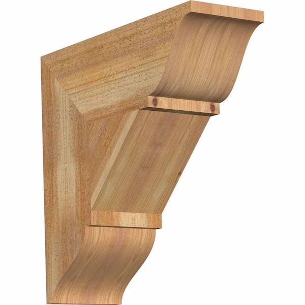 Ekena Millwork 6 in. x 18 in. x 18 in. Western Red Cedar Traditional Rough Sawn Bracket