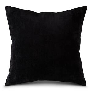Solid Sable Velvet 24 in. x 24 in. Square Throw Pillow Cover