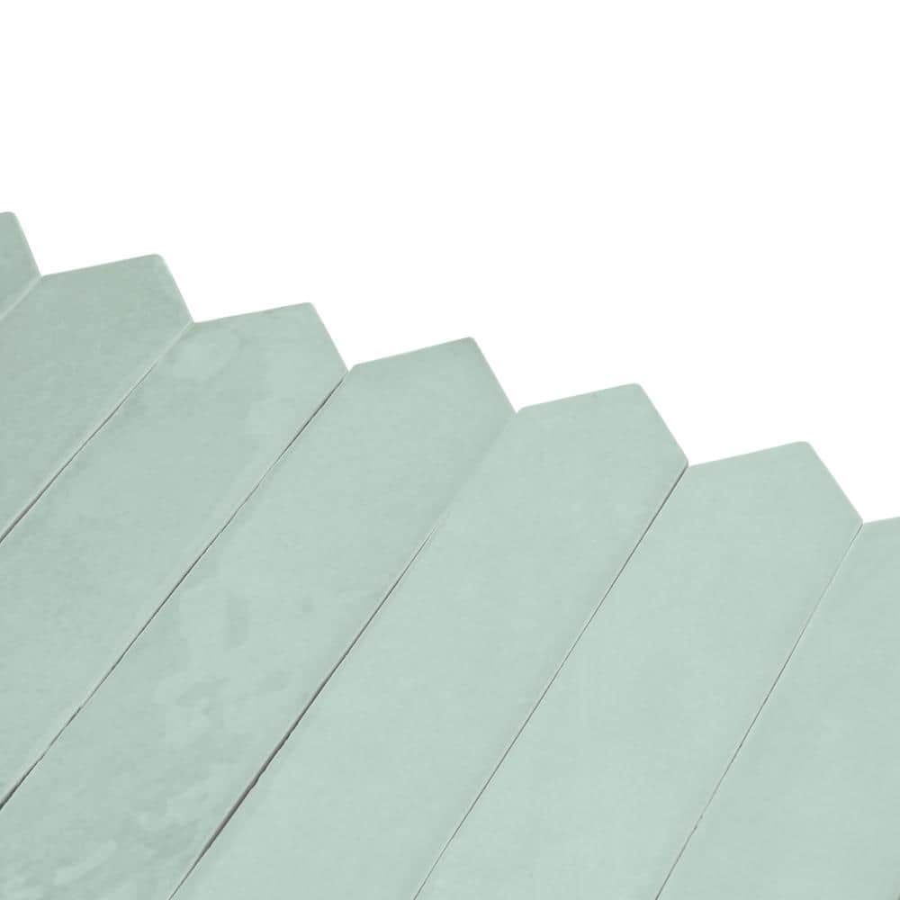 Pistachio Green Glossy Ceramic Picket Wall and Floor Tile